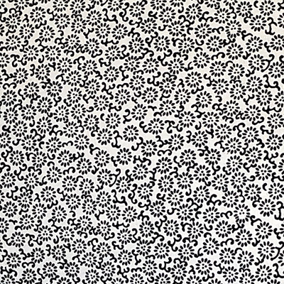 black and white floral cotton shirting fabric